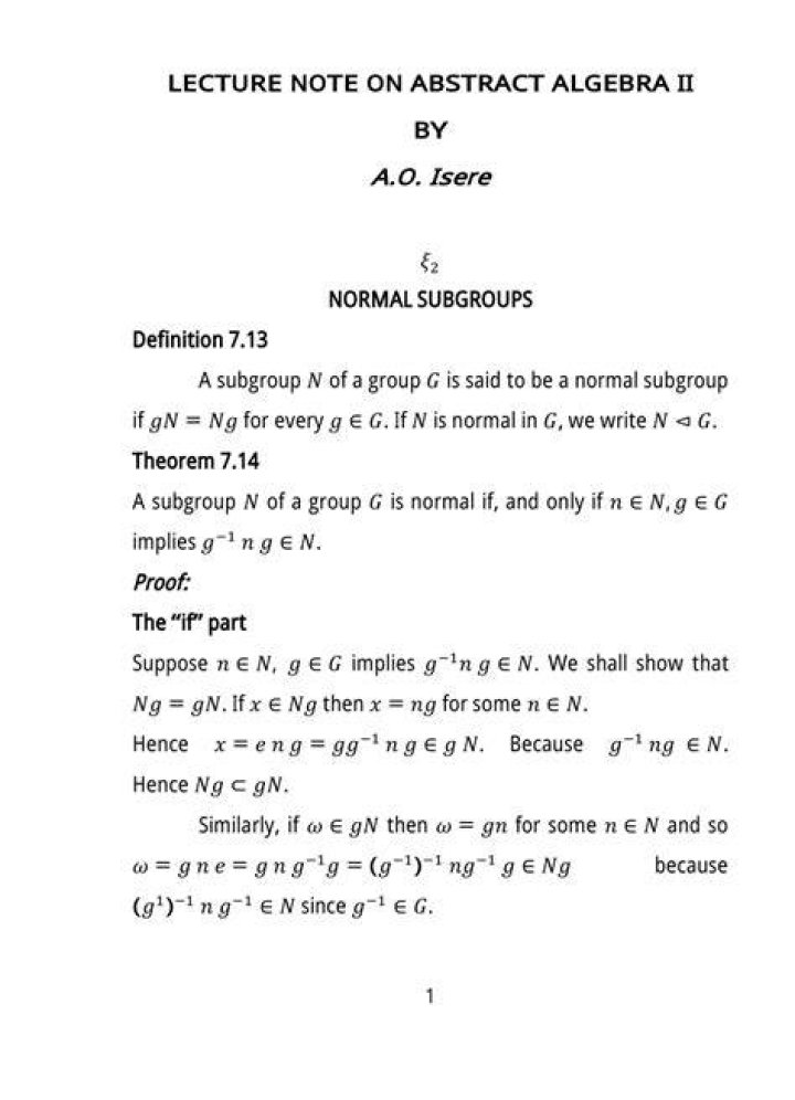 Abstract Algebra II, UNT