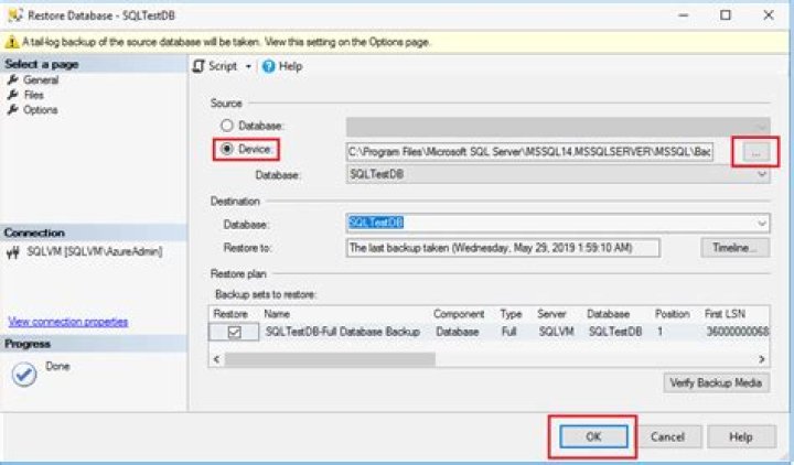 Backup / restore of Microsoft SQL Server (VSS-aware) backup sets
