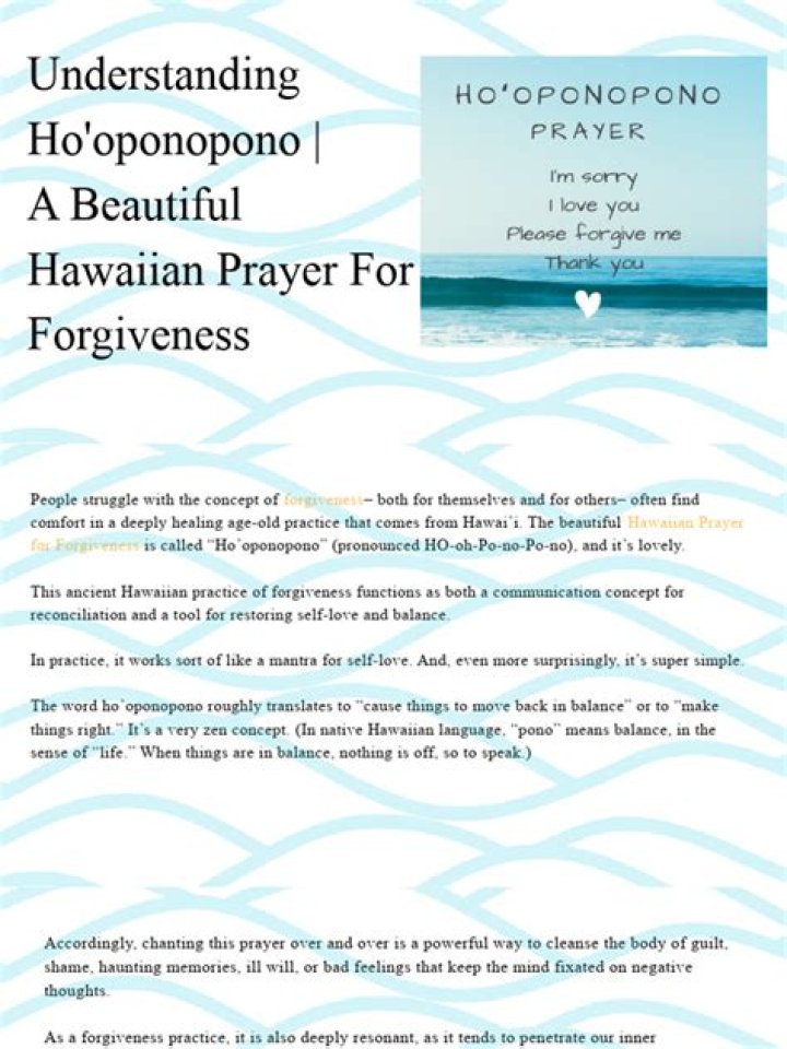 Ho'oponopono Demystified: Hawaiian Prayer for Forgiveness